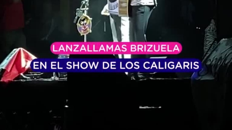 Lanzallamas Brizuela sorprendió y cantó con los Caligaris