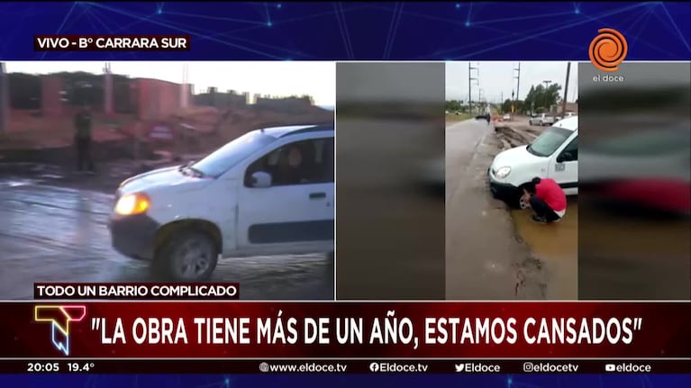 El caos de la zona sur por la tormenta: una cascada y calles anegadas