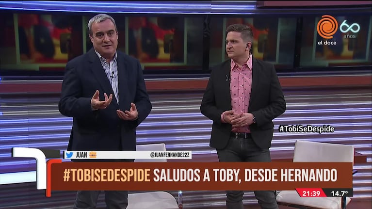 Gustavo Tobi se despidió en Telenoche