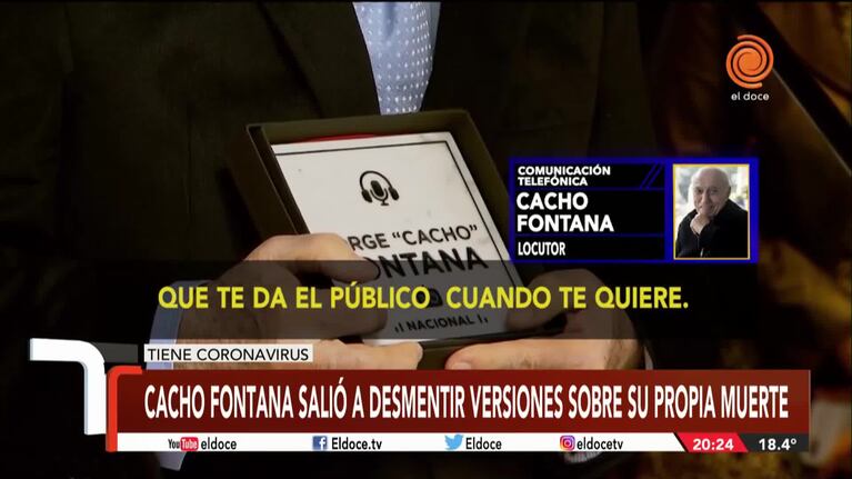 Cacho Fontana desmintió su propia muerte: "Lo único que siento son los años"