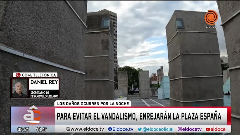 Colocarán rejas en la Plaza España para evitar vandalismo y robos