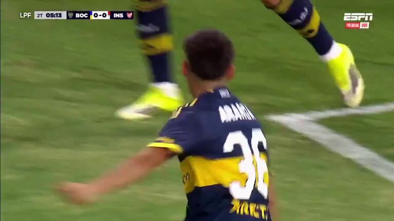 El gol de Boca para el 1 a 0 frente a Instituto