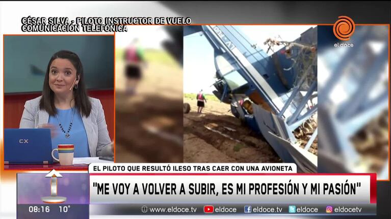 Su avioneta cayó y el sobrevivió para contarla
