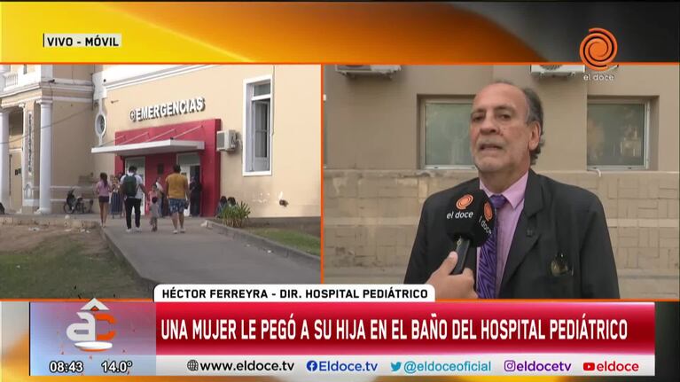 Golpeó a su hija en el baño del Hospital Pediátrico de Córdoba