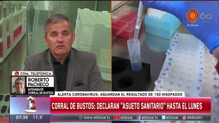 Declaran "asueto sanitario" en Corral de Bustos