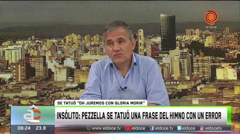 El tatuador que le hizo la frase del himno con un error a Pezzella explicó qué pasó