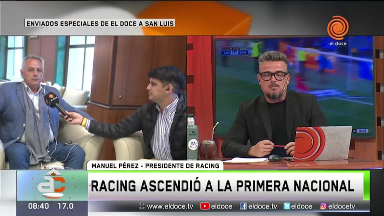 El presidente de Racing habló de la victoria en San Luis