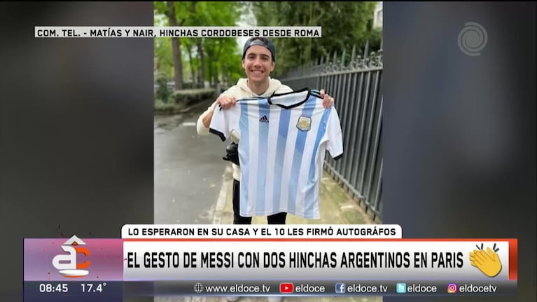 Los cordobeses que fueron a París y consiguieron una foto con Messi