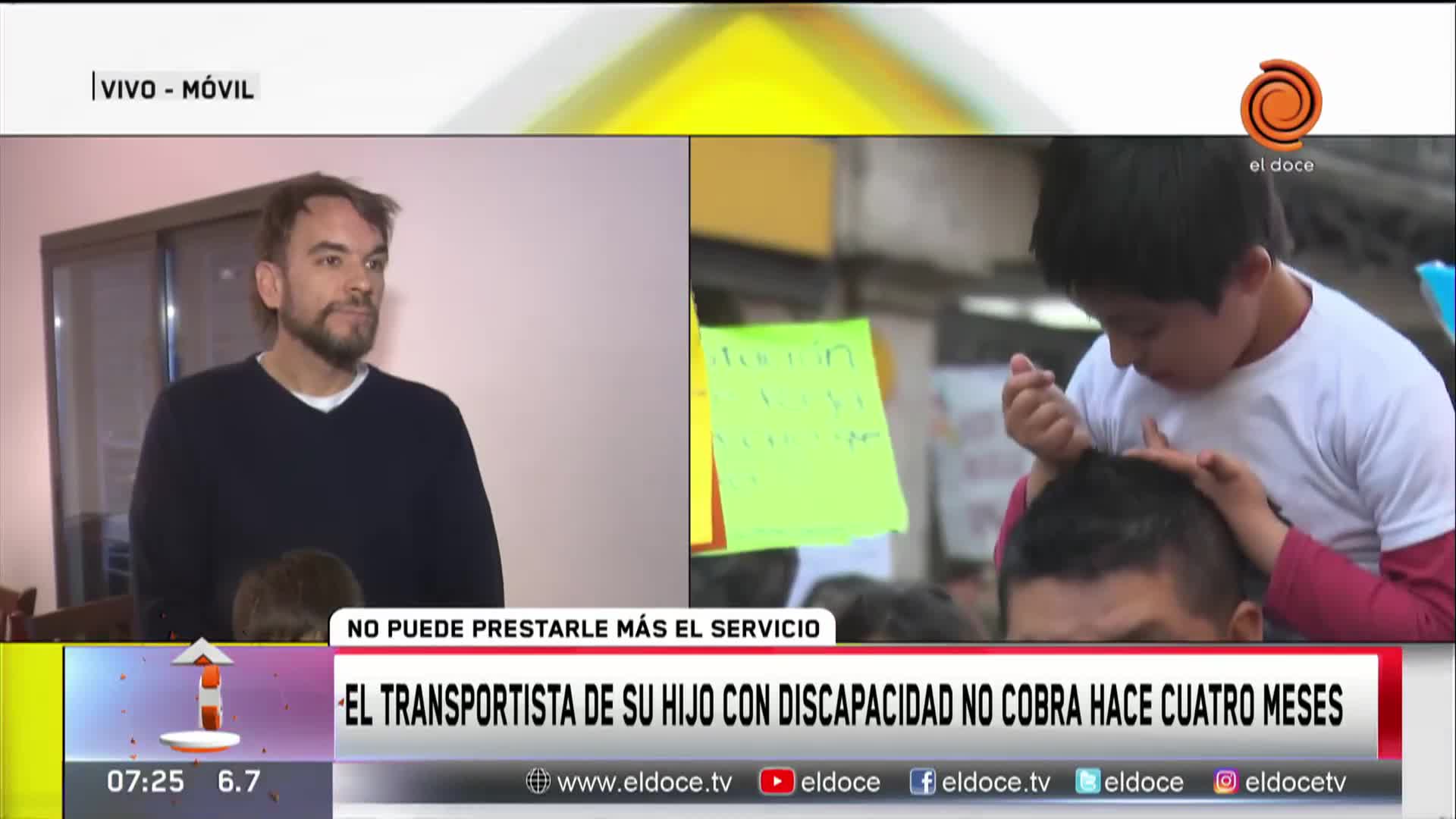 El drama de un nene con discapacidad que se quedó sin transporte