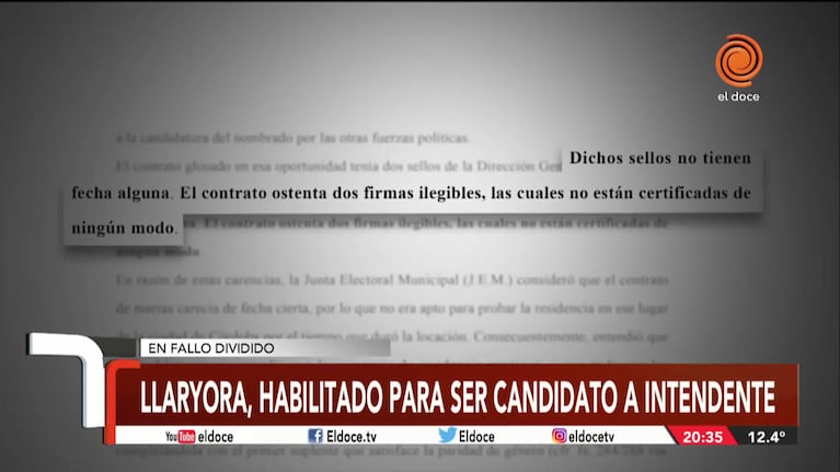 Llaryora fue habilitado a ser candidato, pero en un fallo dividido