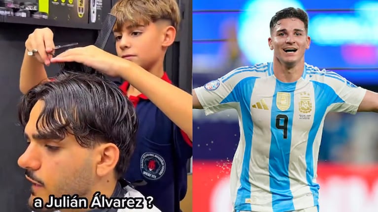 El sueño viral de un nene barbero y la respuesta de Julián Álvarez