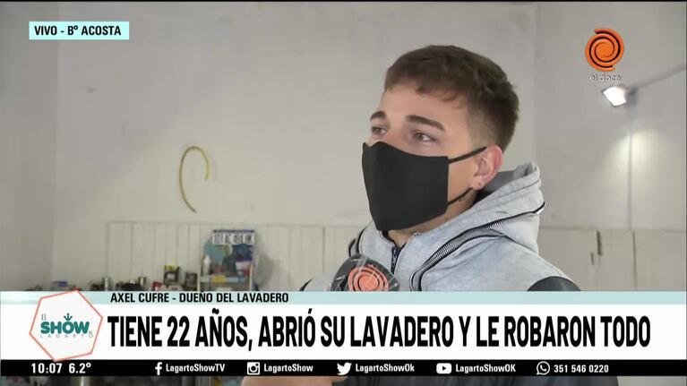 Puso un lavadero y le robaron todo