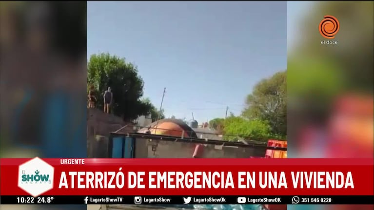 El aterrizaje de emergencia de un globo aerostático en Córdoba