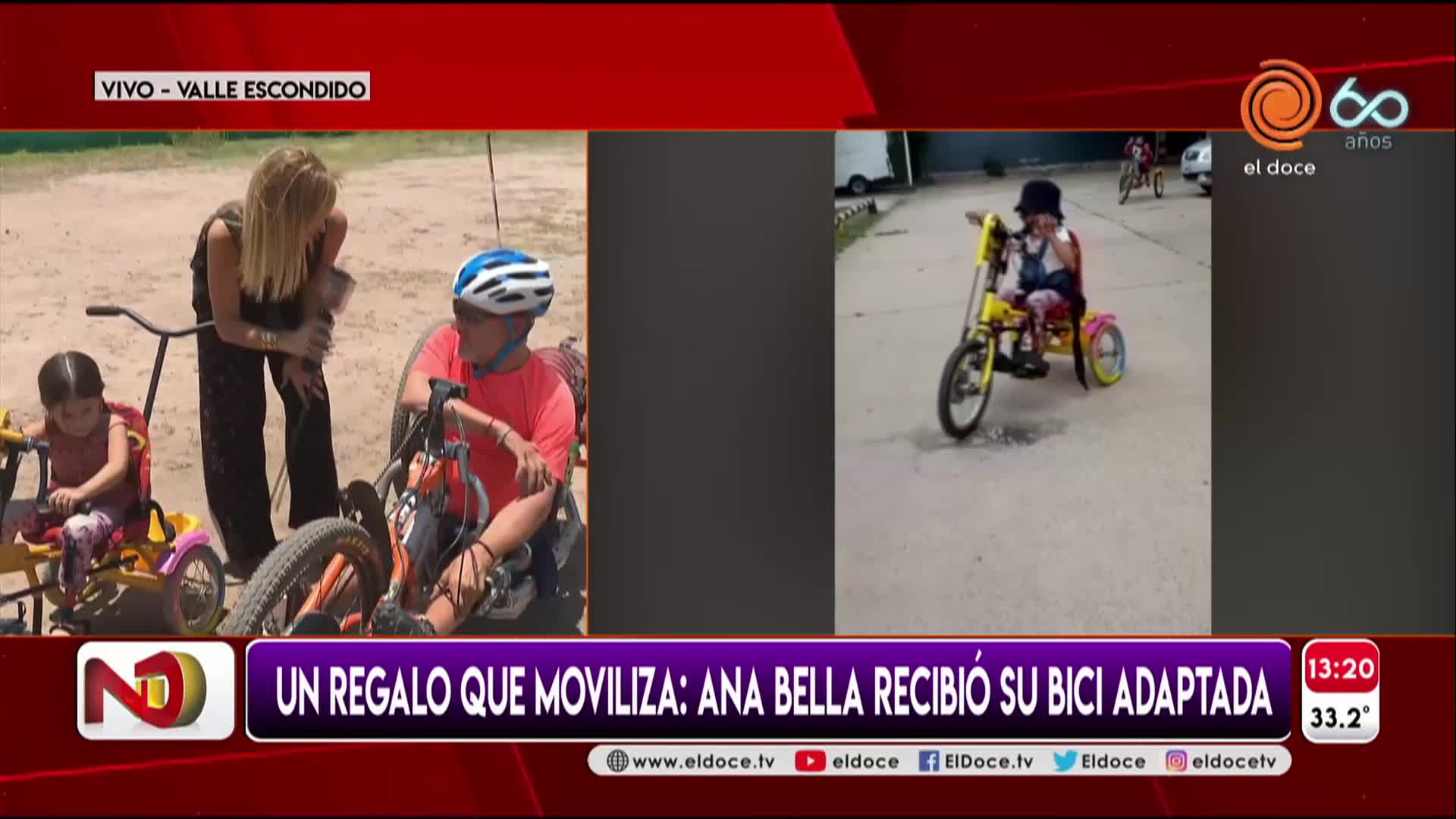 La pequeña Ana Bella recibió su bici adaptada