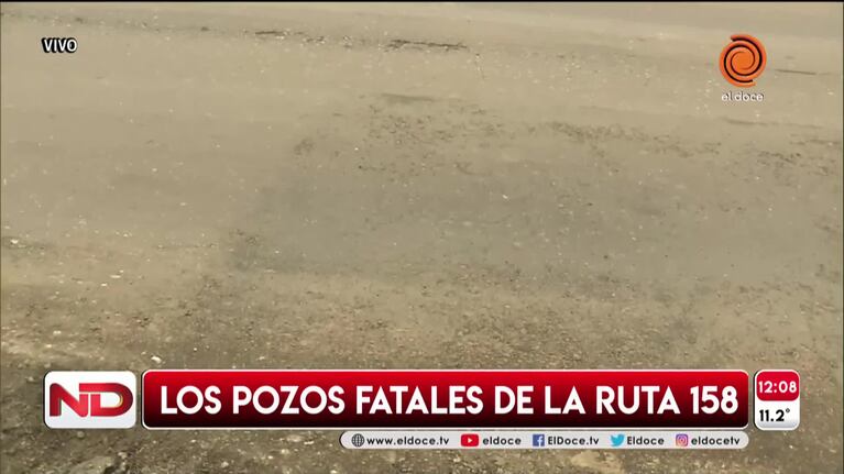 El pésimo estado de la ruta 158