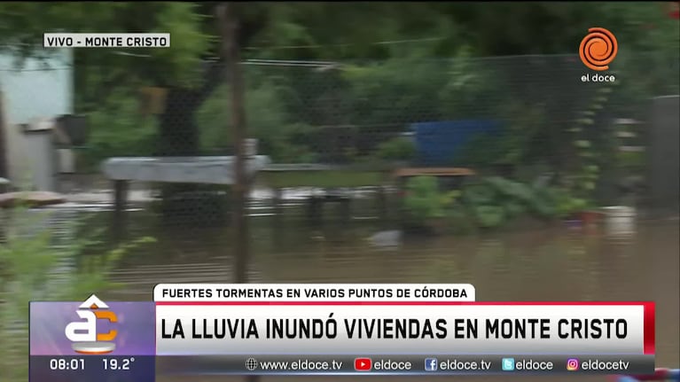 La tormenta dejó casas inundadas en Monte Cristo