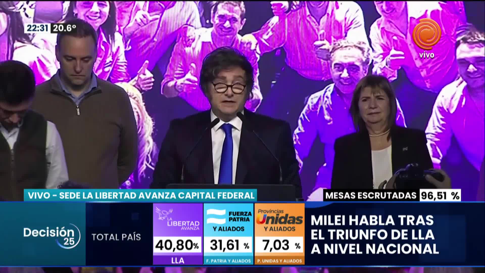 Las palabras de Milei para celebrar la victoria 