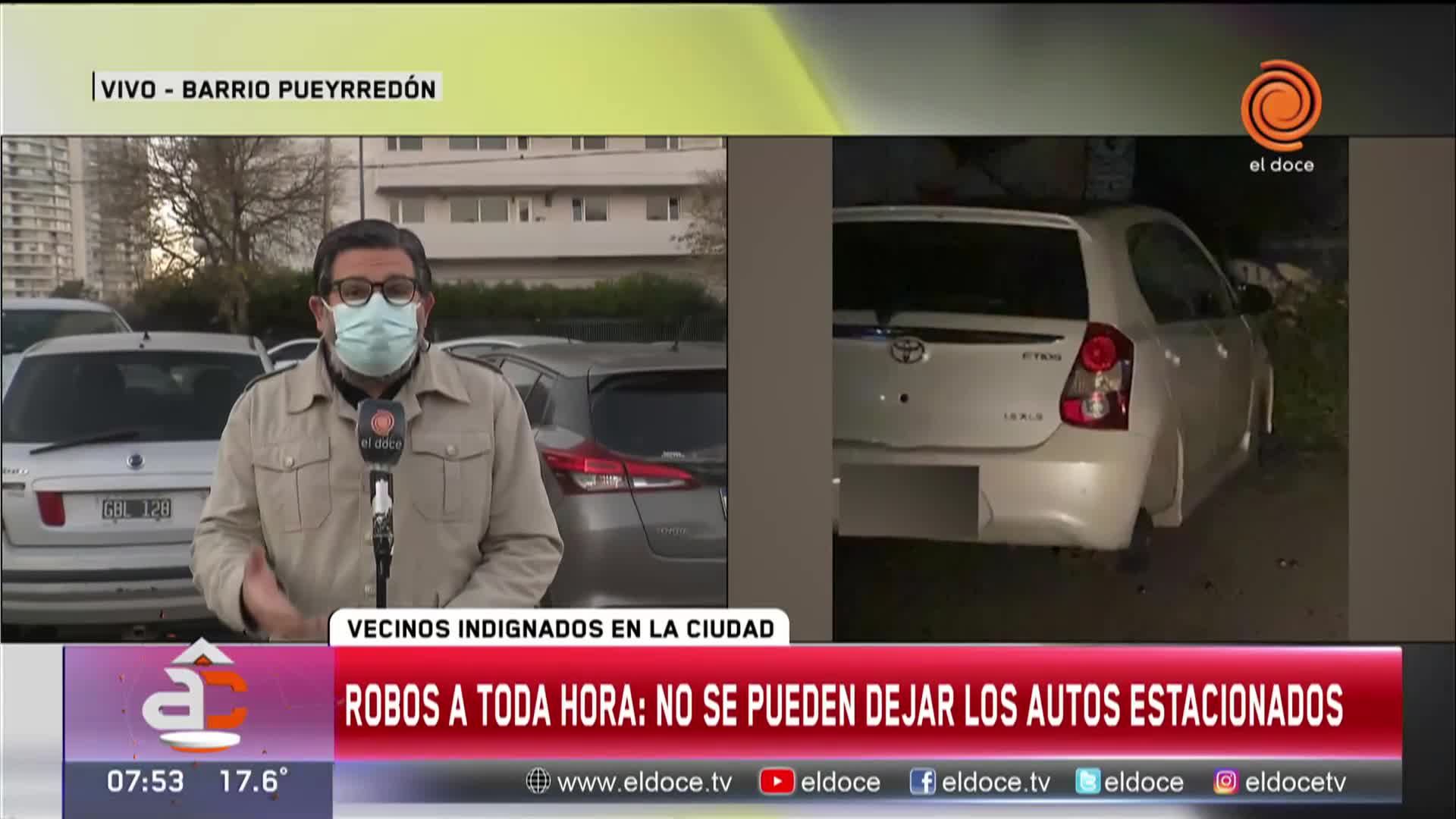 Robos a autos estacionados: rompen vidrios y los dejan sin ruedas