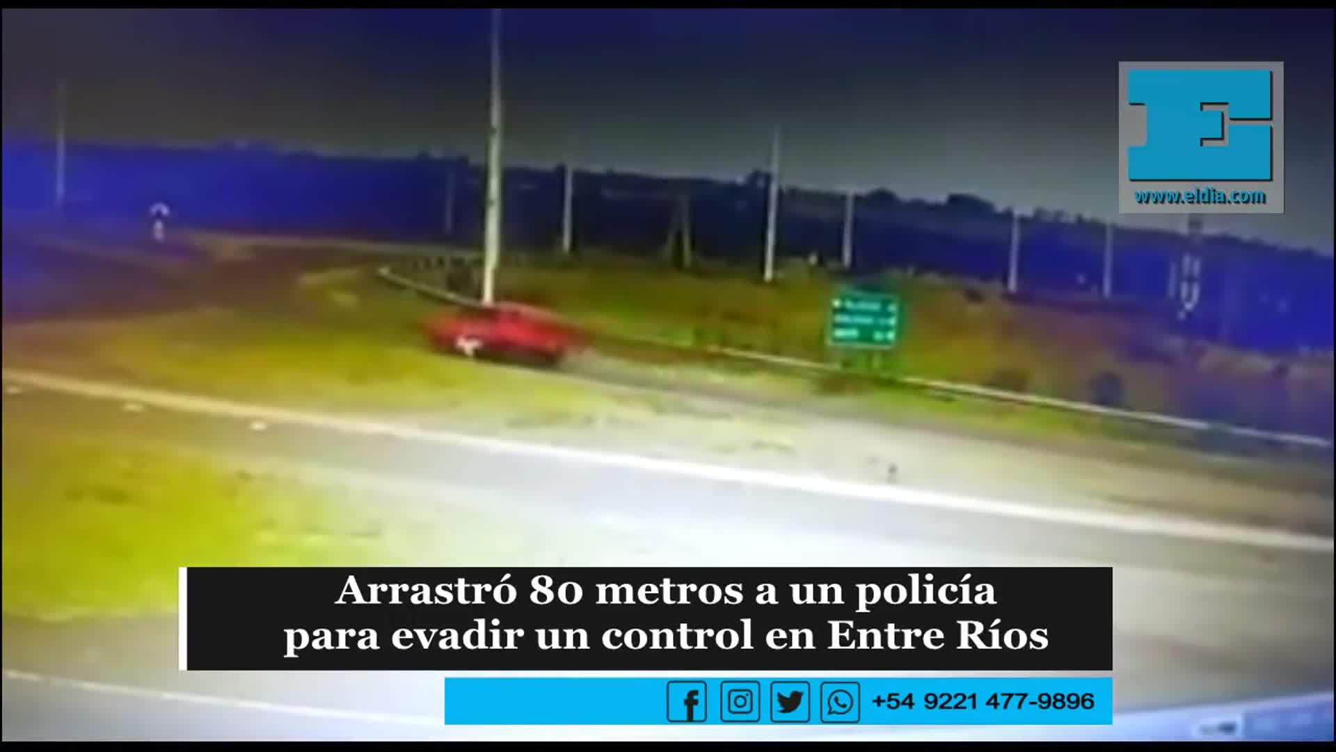 Atropelló a un policía y lo arrastró varios metros