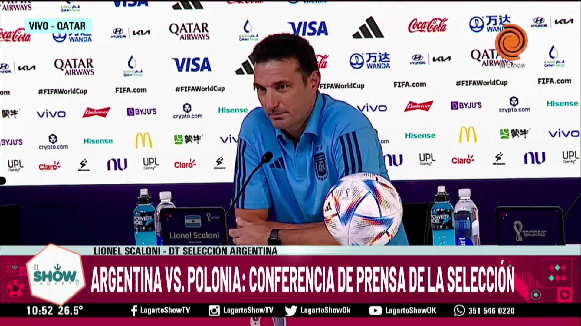 Scaloni en conferencia antes del partido con Polonia