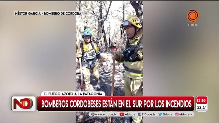 El mensaje de los bomberos de Córdoba que luchan contra el fuego en la Patagonia