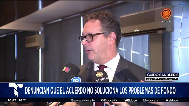 Sandleris apuntó contra el Gobierno por el acuerdo