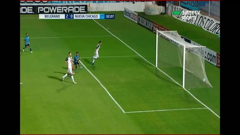 Agustín Colazo marcó el 2-0 de Belgrano a Nueva Chicago