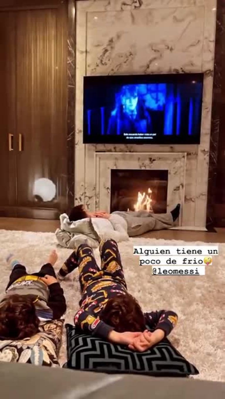 Los Messi compartieron una peli en familia