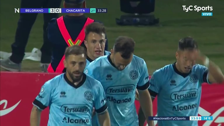 Belgrano 3-0 ante Chacarita: el gol de Susvielles