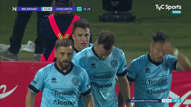Belgrano 3-0 ante Chacarita: el gol de Susvielles