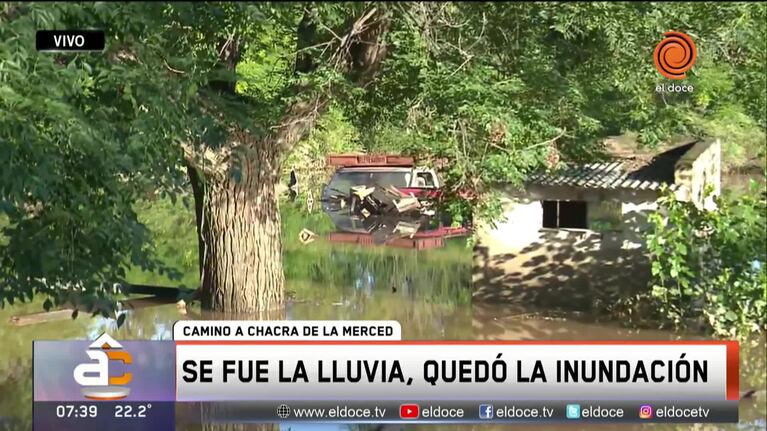Chacras de la Merced: se fue la lluvia, quedó la inundación