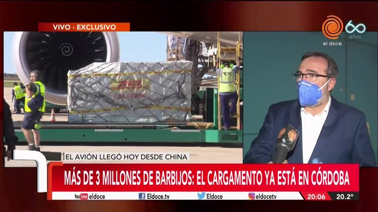 Un avión llegó de China con más de tres millones de barbijos