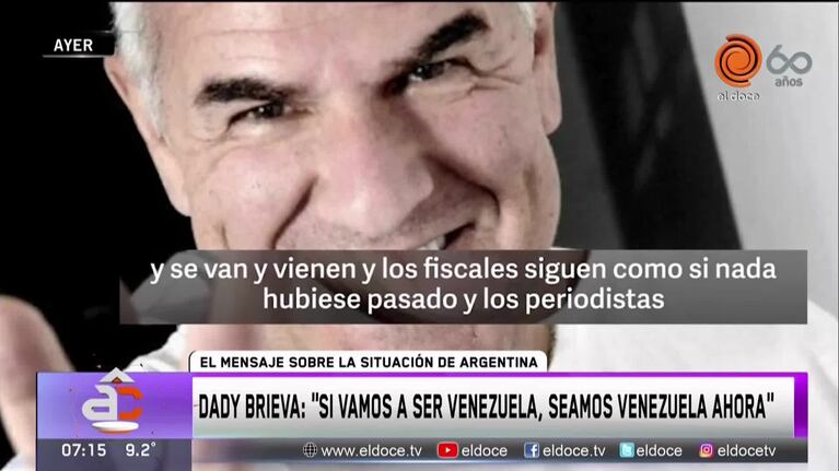Polémicas declaraciones de Dady Brieva