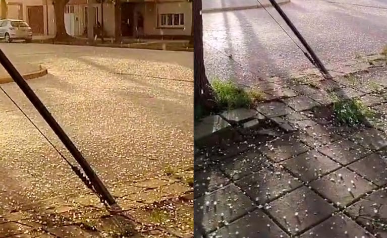 La tormenta llegó al interior de Córdoba: intensa caída de granizo, sin lluvia y con sol