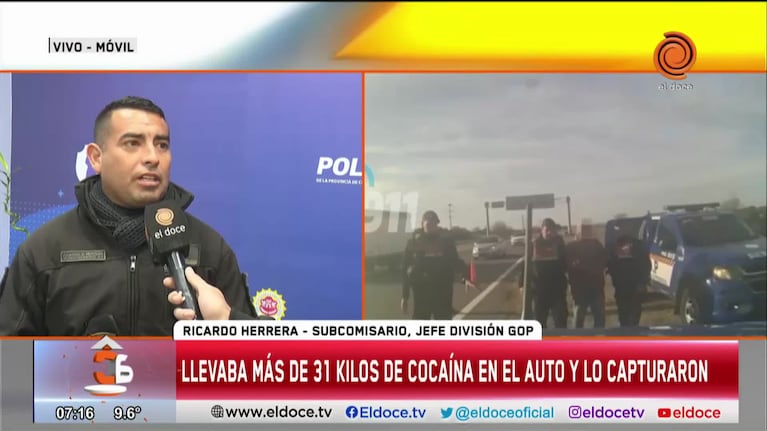 Incautaron 31 kilos de cocaína en la autopista Córdoba-Rosario