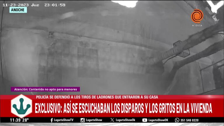 El sonido de los disparos en el robo a la casa del policía