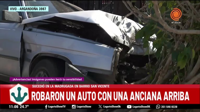 Ladrón robó un auto y chocó: adentro había una mujer