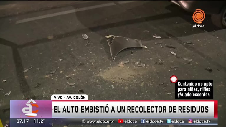 Recolector herido al ser chocado por un auto