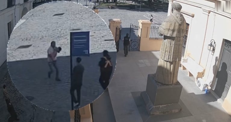 Una beba se ahogó con una galleta y policías la salvaron en plena plaza San Martín: el dramático video