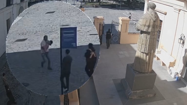 Una beba se ahogó con una galleta y policías la salvaron en plena plaza San Martín: el dramático video