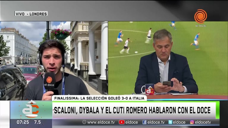 La euforia de Dybala, Cuti Romero y Scaloni: hablaron con El Doce tras golear a Italia
