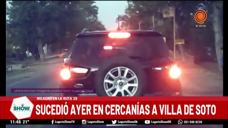 Niños cruzaron la ruta 38 sin mirar y los chocaron