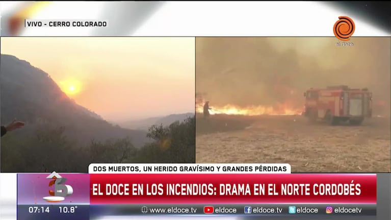 El fuego avanza en el norte de Córdoba