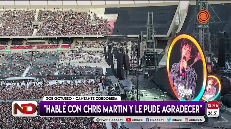 Zoe Gotusso contó detalles de la charla que tuvo con Chris Martin