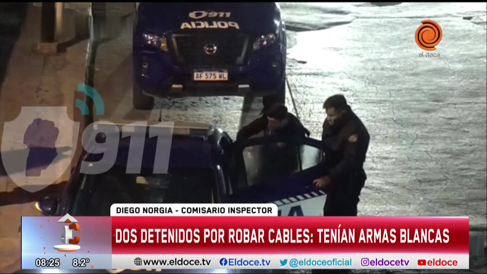 Los detuvieron por robar cables de una alcantarilla