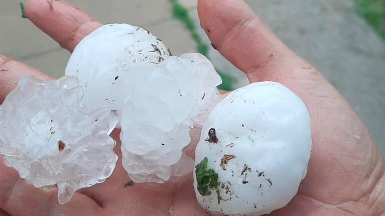 Fuerte pedrea cerca del límite entre Córdoba y San Luis: hay alerta por tormentas