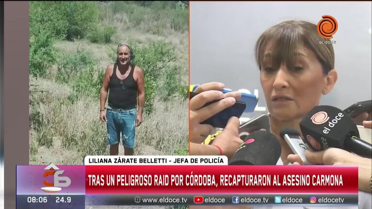 La jefa de Policía de Córdoba detalló cómo atraparon a Carmona