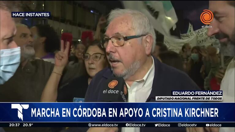 Marcha a favor de Cristina Kirchner en el centro de Córdoba