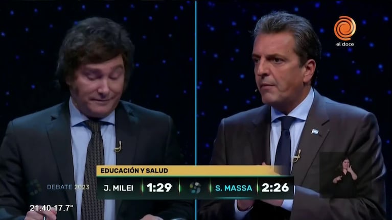 El momento más tenso del debate entre Milei y Massa