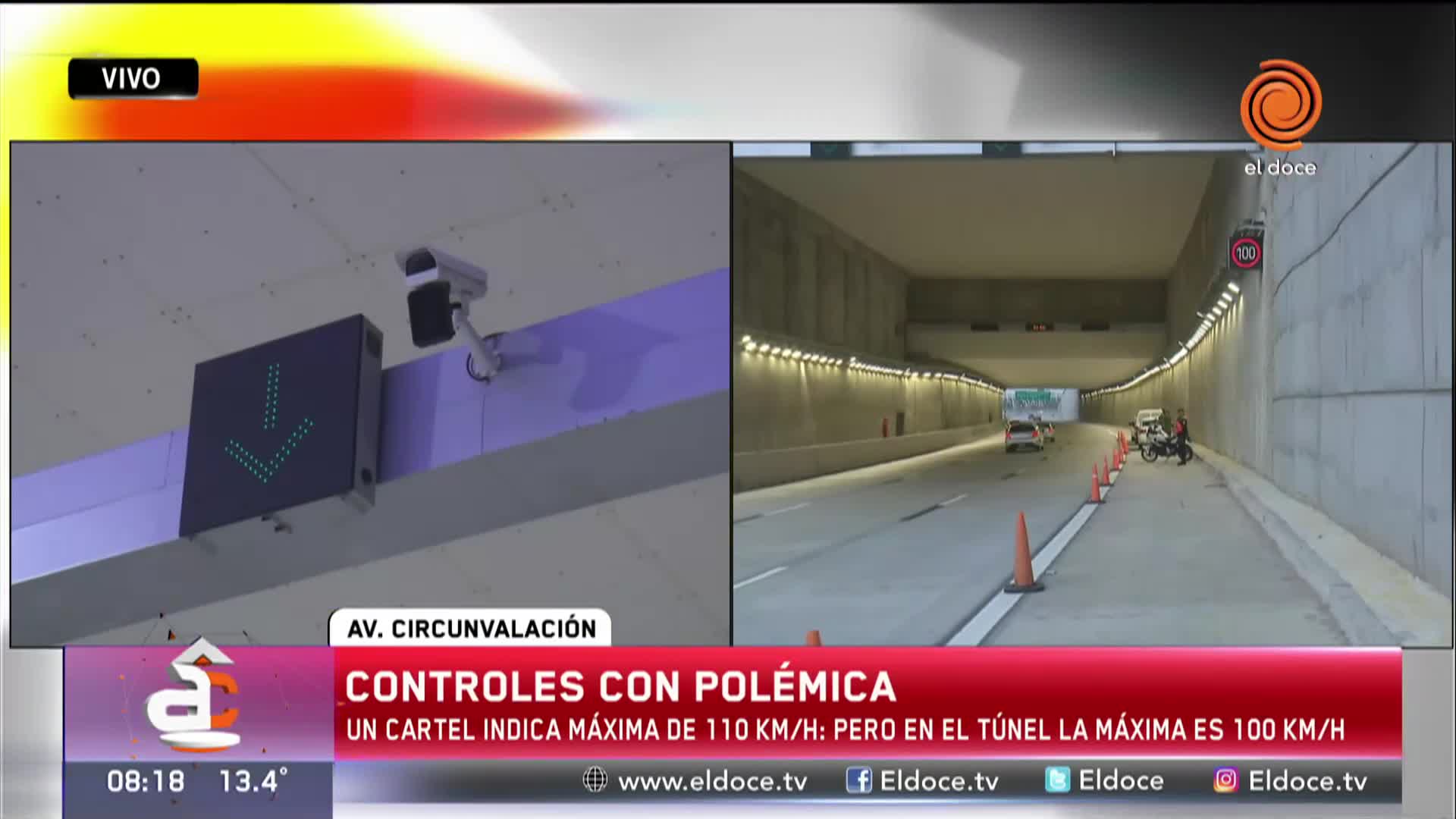 Cámaras para controlar la velocidad en el túnel de la Mujer Urbana